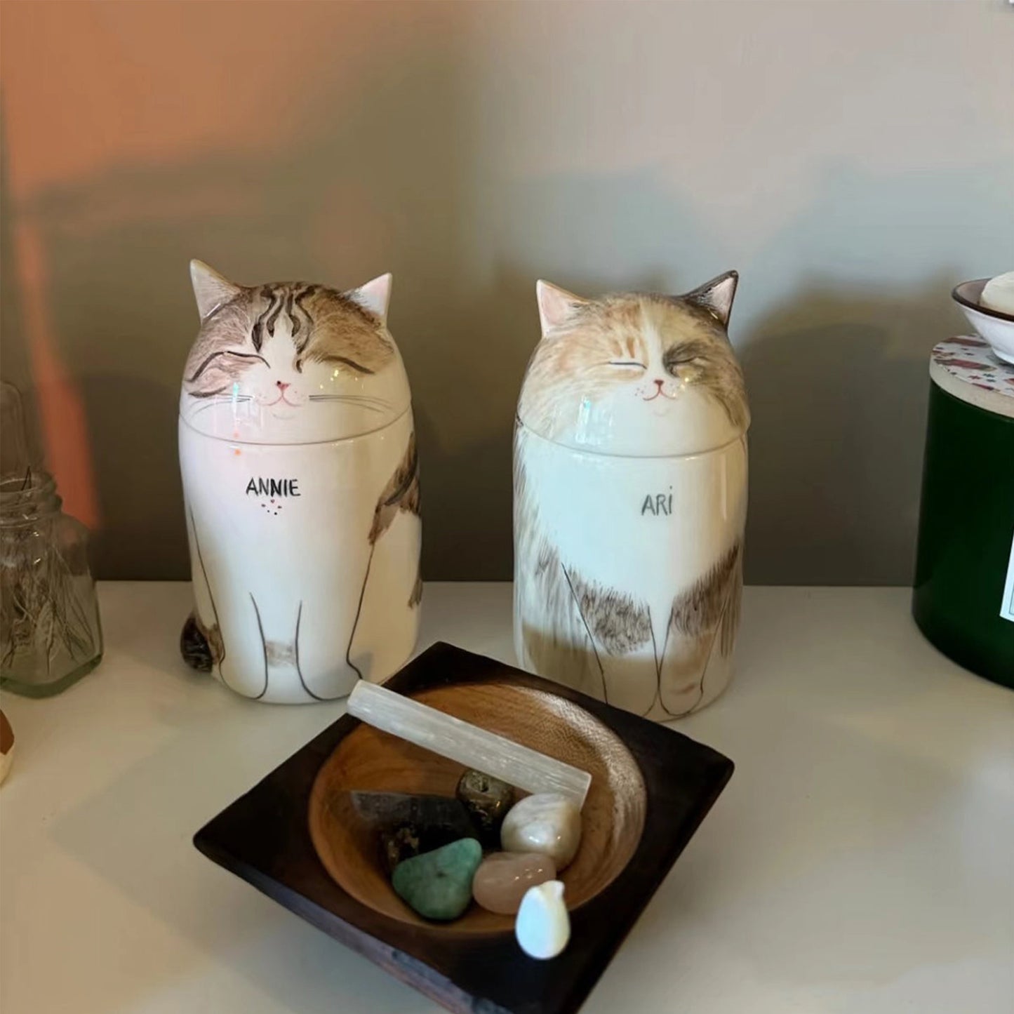 Handbemalte Katzenurne