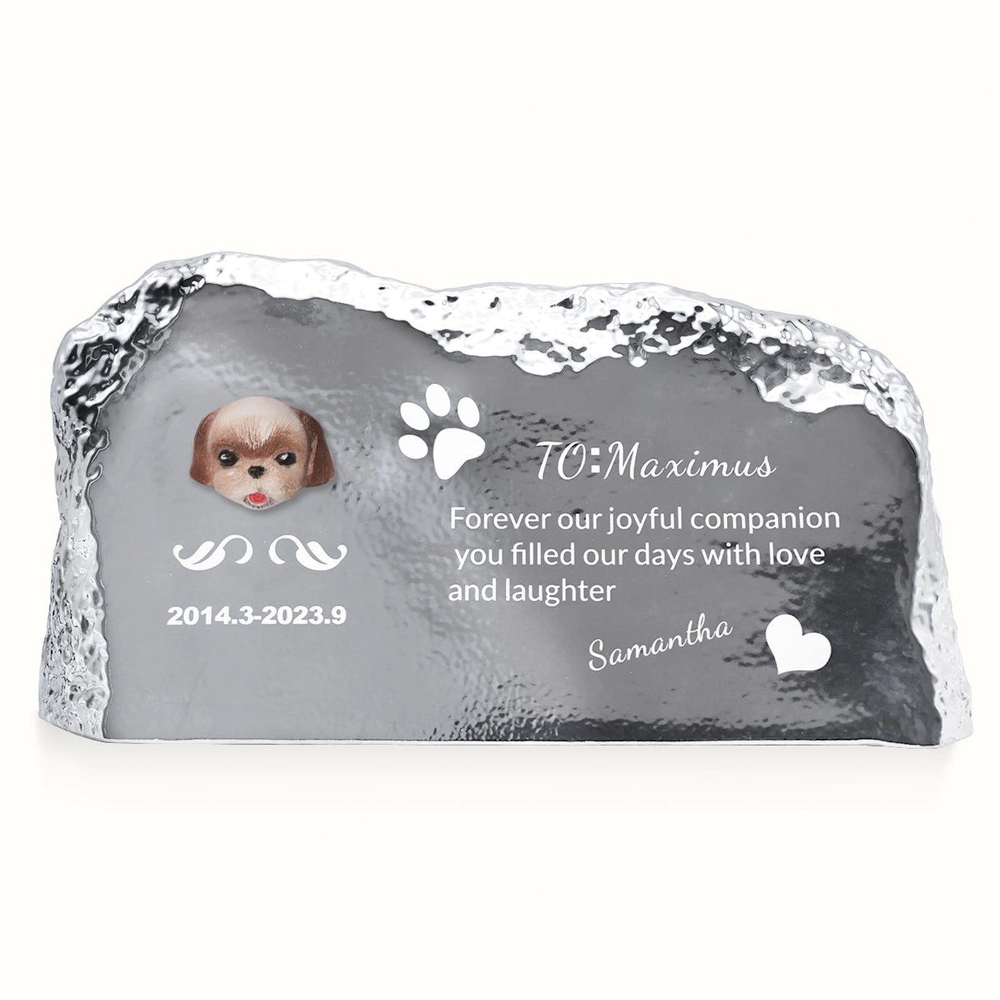 FurryDise™- Custom Made Dog Grave Marker – Personalized Pet Headstone