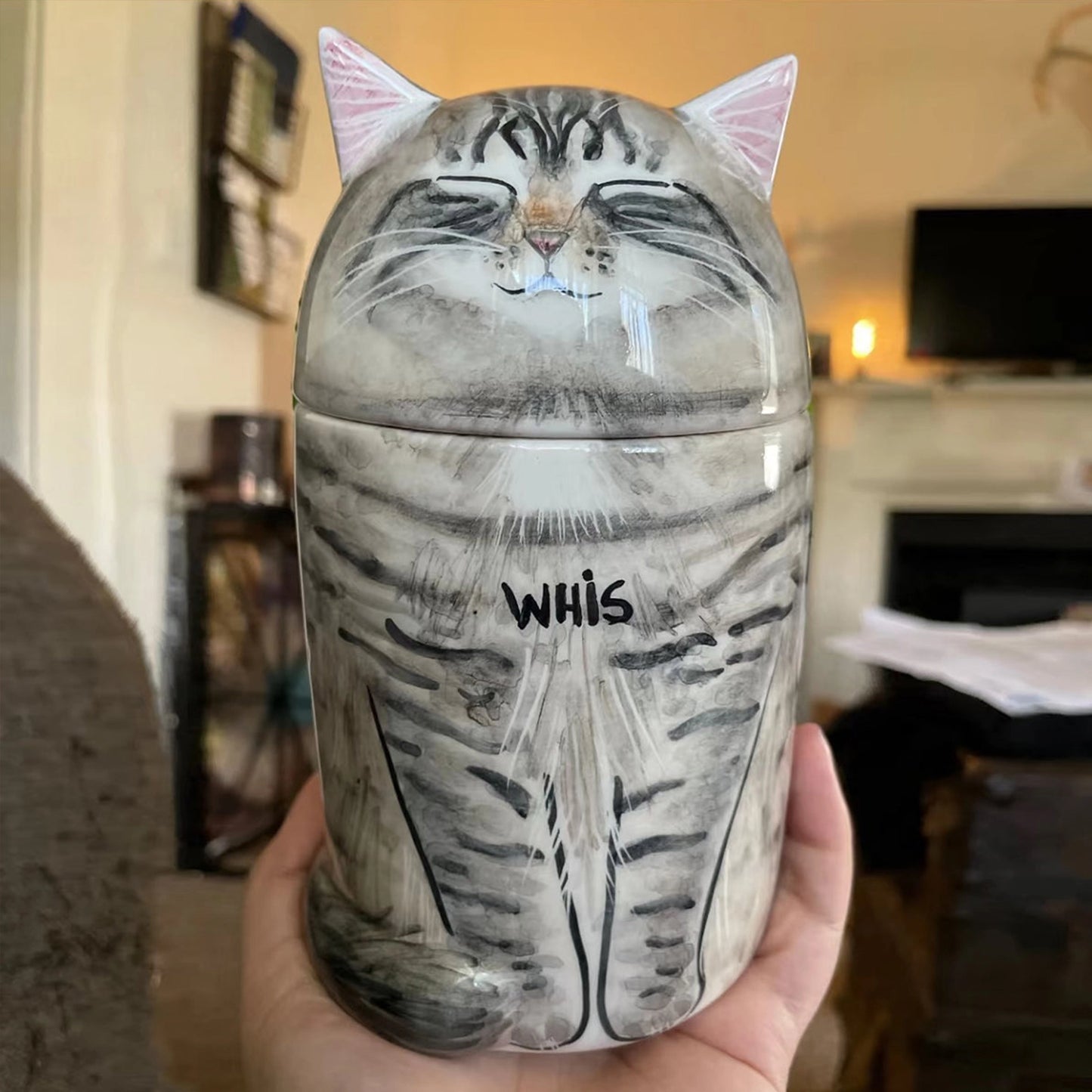 Handbemalte Katzenurne