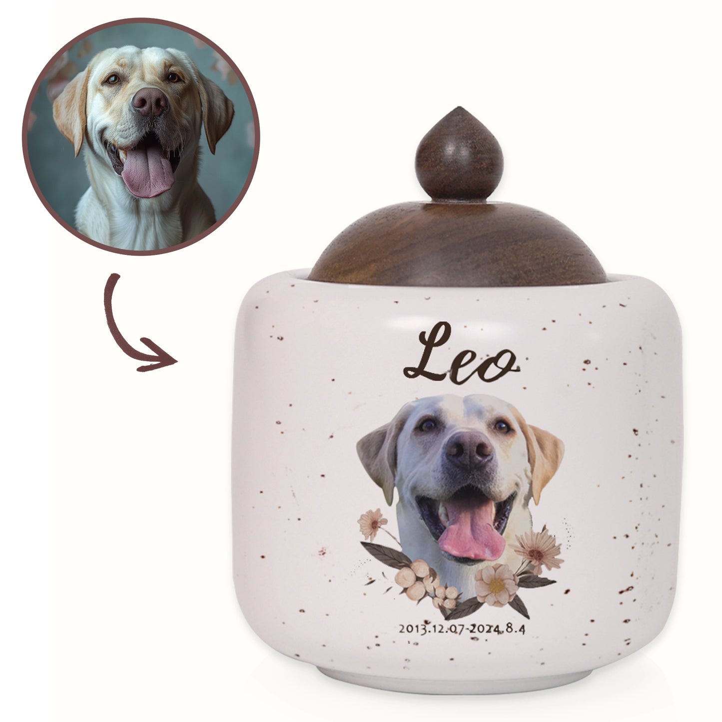 FurryDise- Zenith Custom Pet Portrait Urn -Small