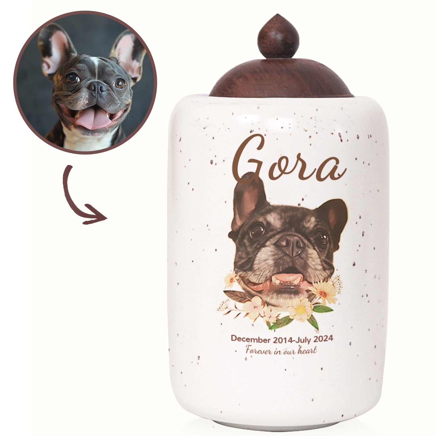 FurryDise- Zenith- Custom Pet Portrait Urn-Medium