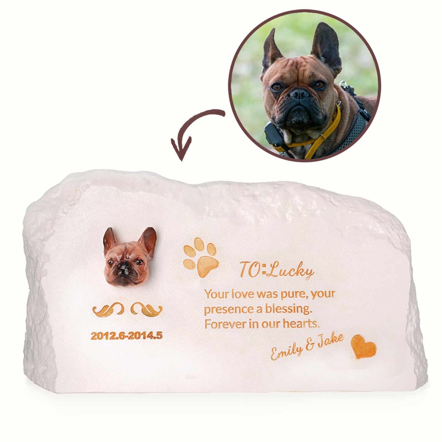 FurryDise™- Custom Made Dog Grave Marker – Personalized Pet Headstone