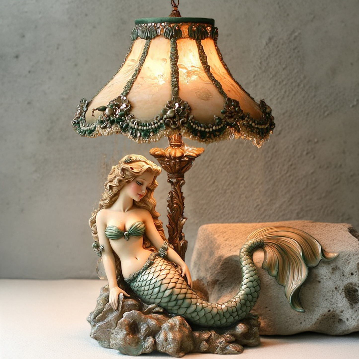 Mermaid Resin Art Lamp