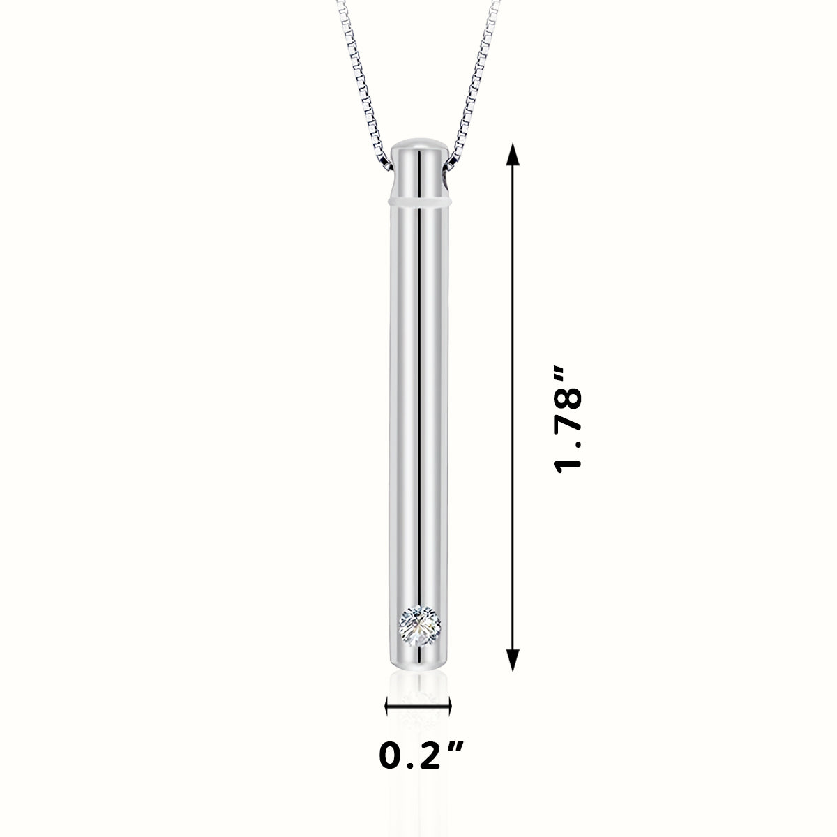 FurryDise-Sterling Silver Cylinder Urn Necklace