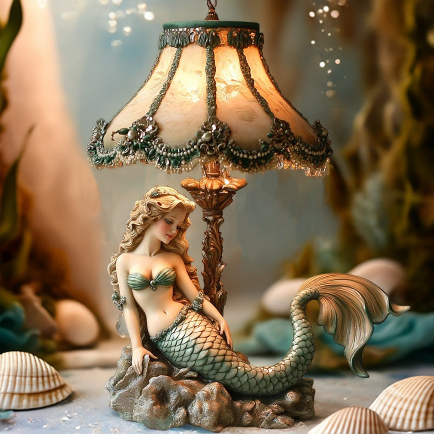 Mermaid Resin Art Lamp