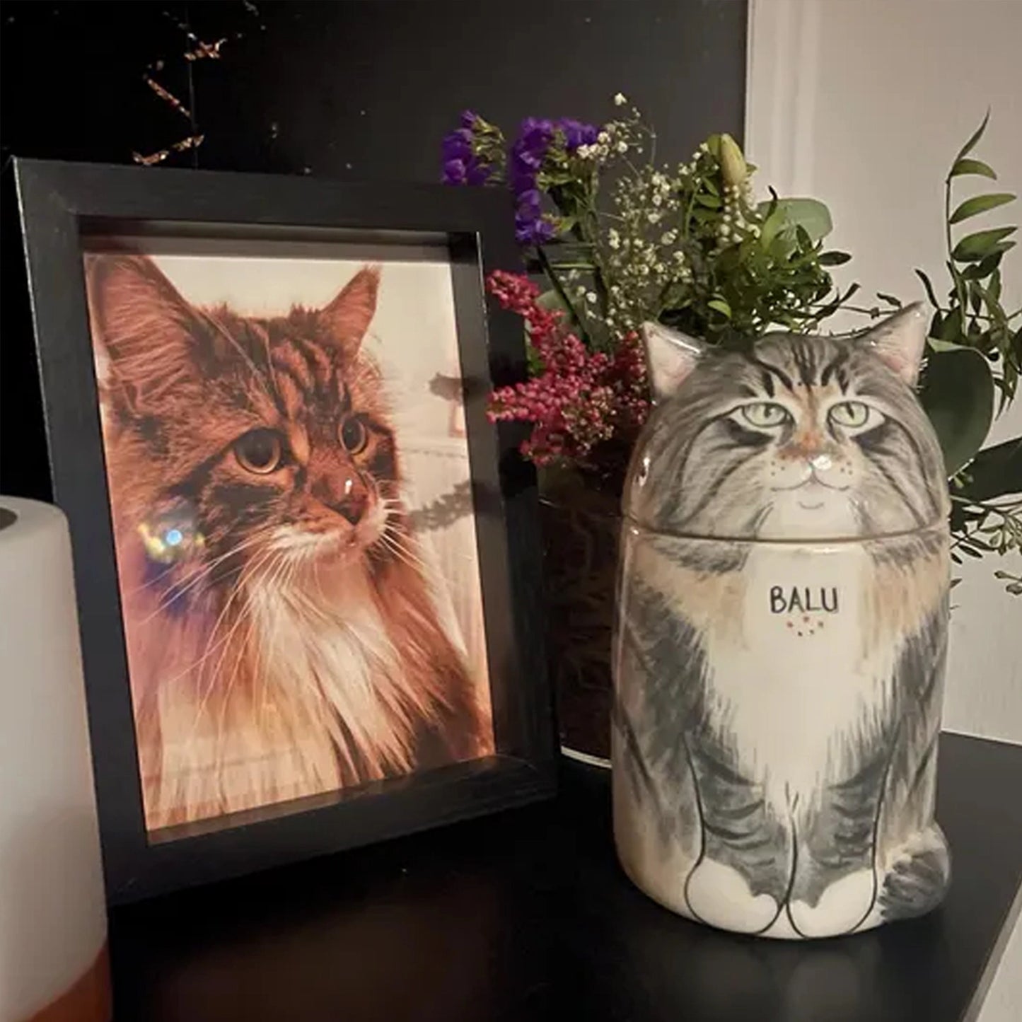 Handbemalte Katzenurne