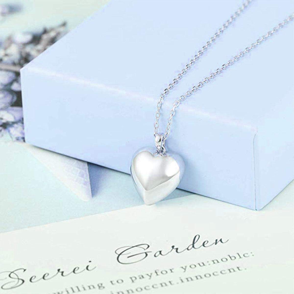 Sterling Silver Heart Urn Necklace - Furrydise