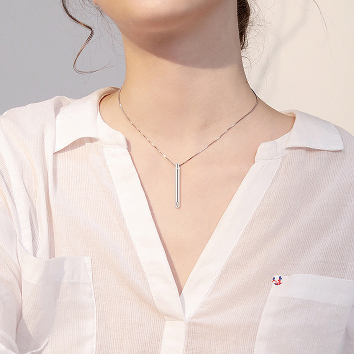 FurryDise-Sterling Silver Cylinder Urn Necklace