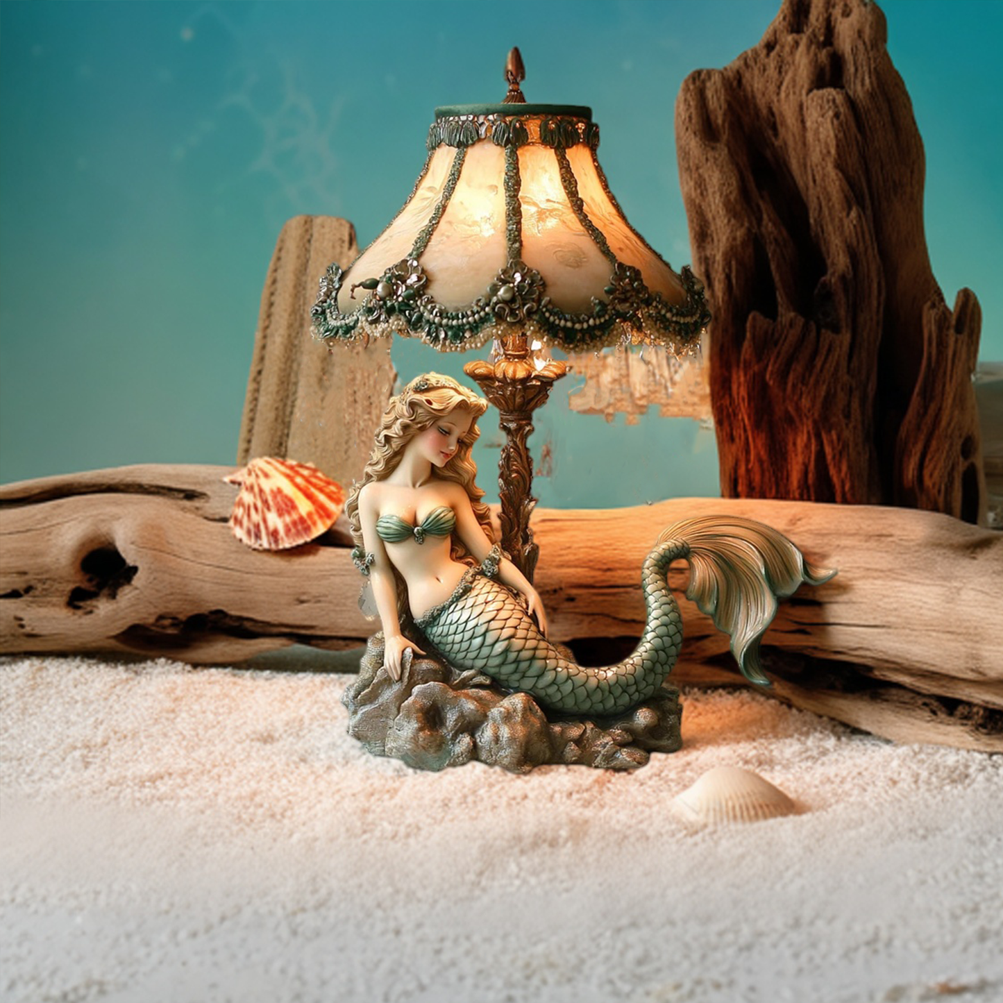 Mermaid Resin Art Lamp