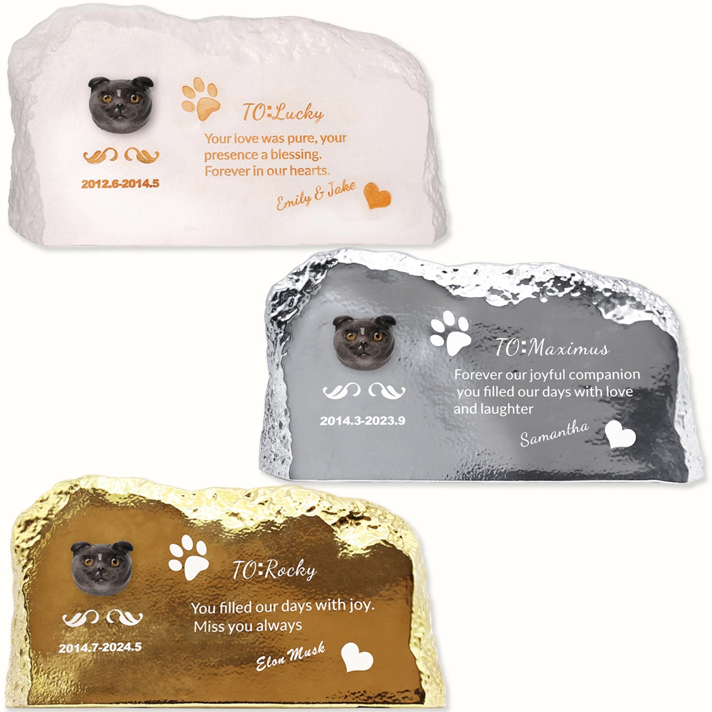 FurryDise™- Custom Made Cat Grave Marker – Personalized Pet Headstone