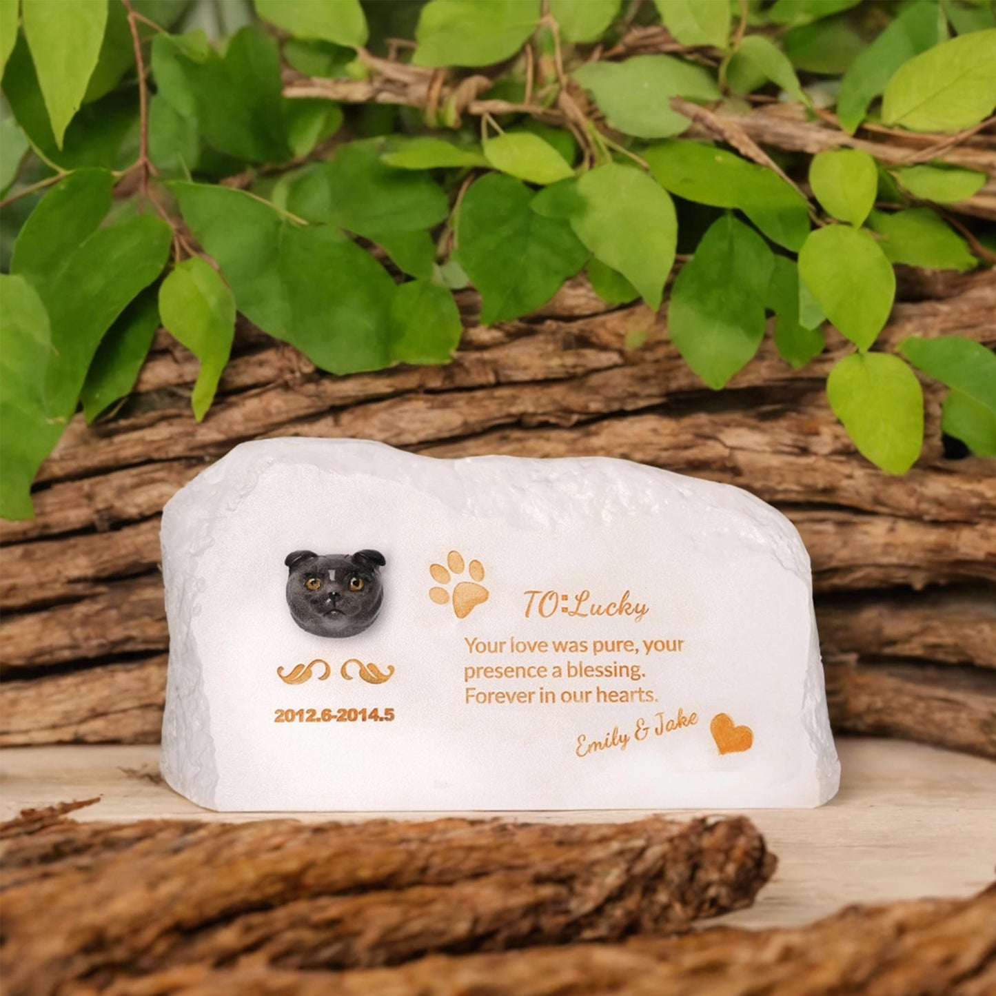 FurryDise™- Custom Made Cat Grave Marker – Personalized Pet Headstone