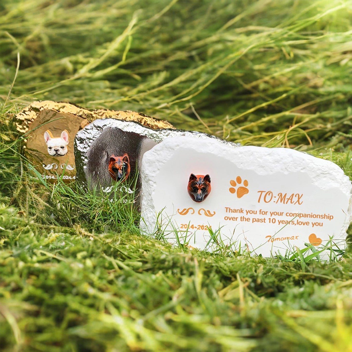 FurryDise™- Custom Made Dog Grave Marker – Personalized Pet Headstone