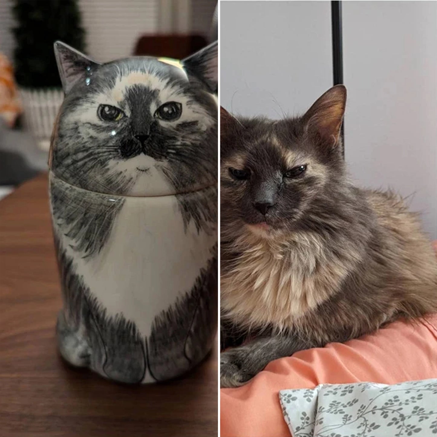 Handbemalte Katzenurne