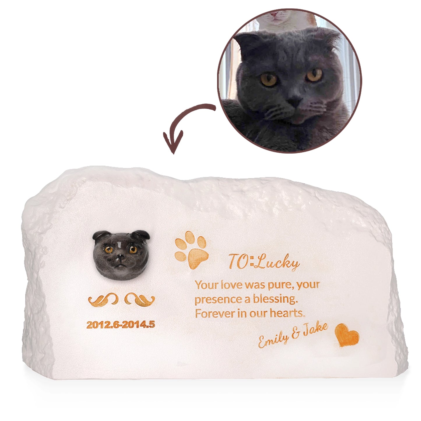 FurryDise™- Custom Made Cat Grave Marker – Personalized Pet Headstone
