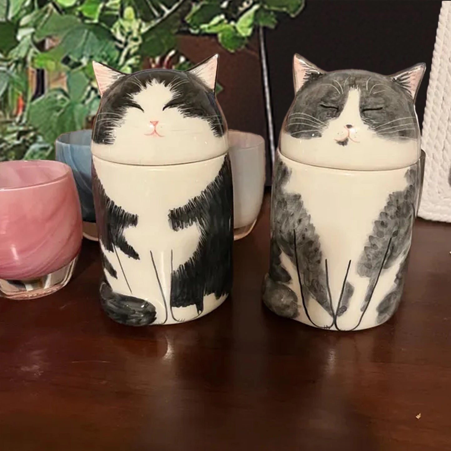 Handbemalte Katzenurne