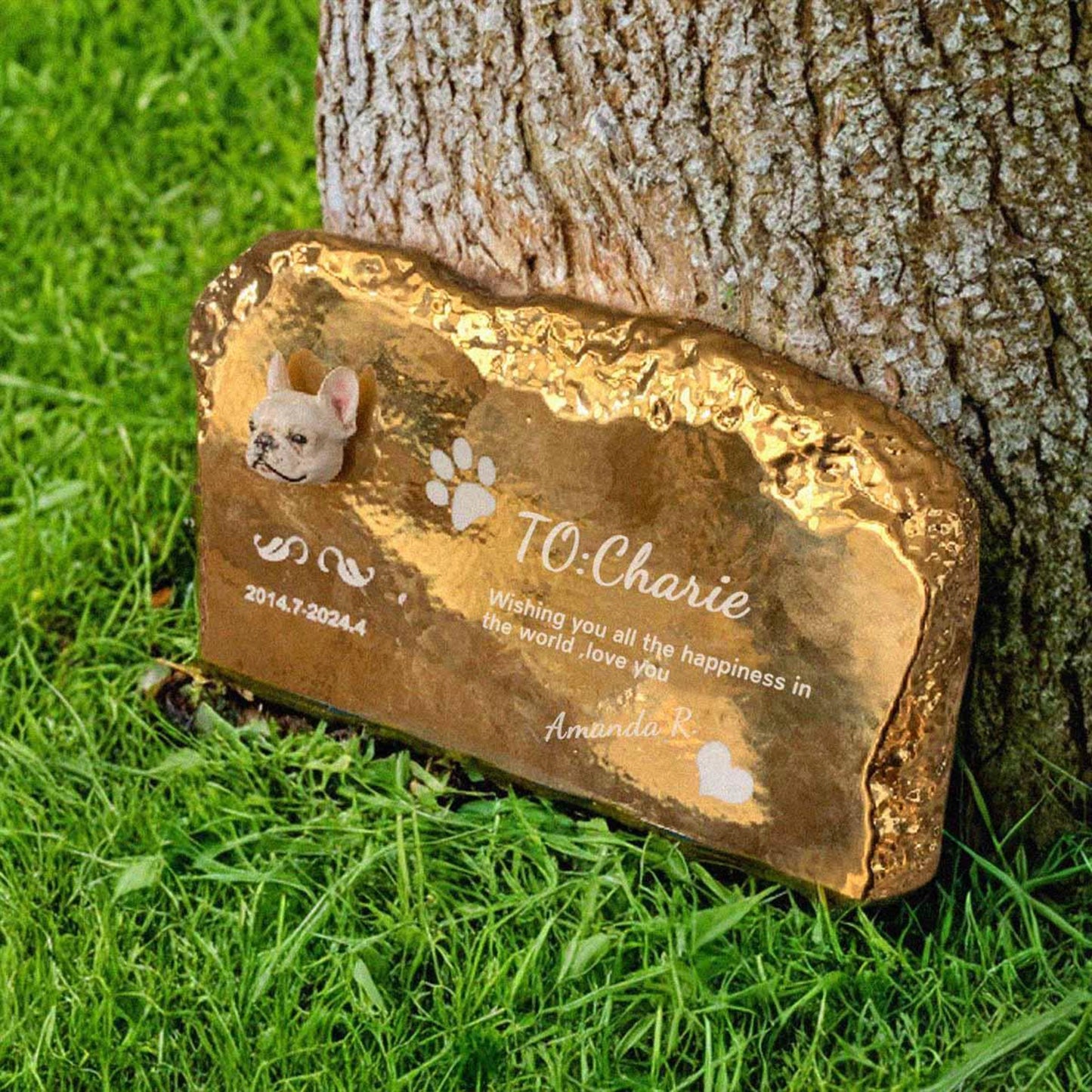 FurryDise™- Custom Made Dog Grave Marker – Personalized Pet Headstone
