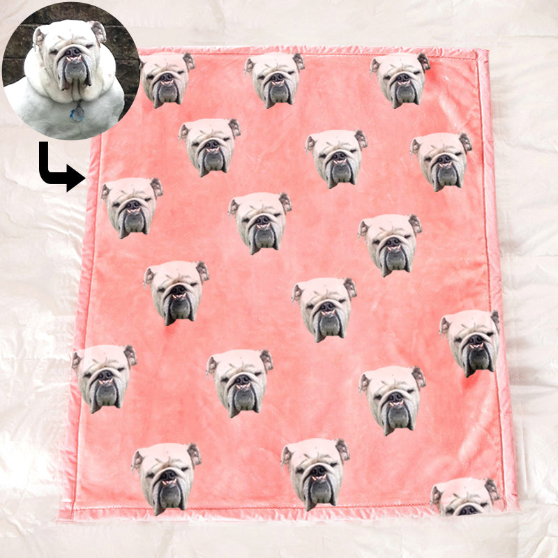 Custom Multi Pet Head Blanket from Original Pet Photo
