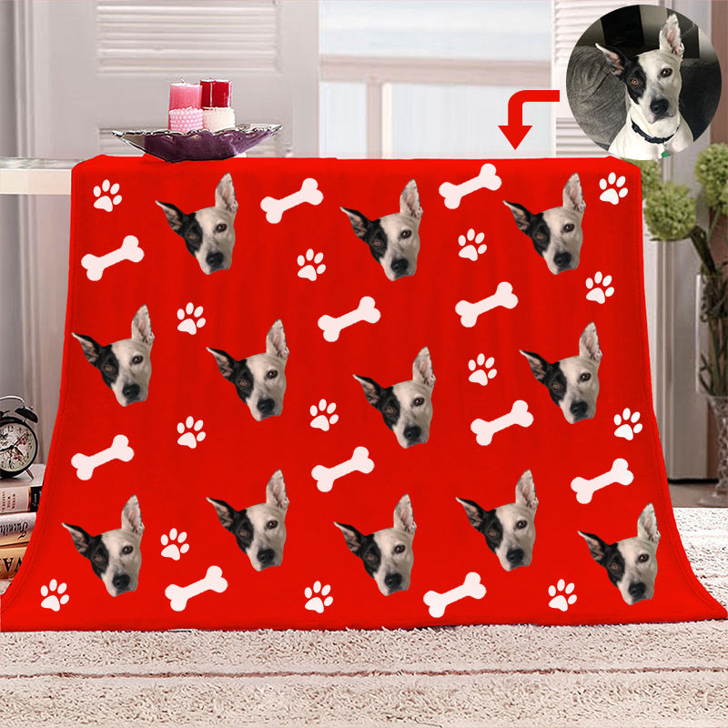 Customized Pet Multi-Head Blanket with Bones