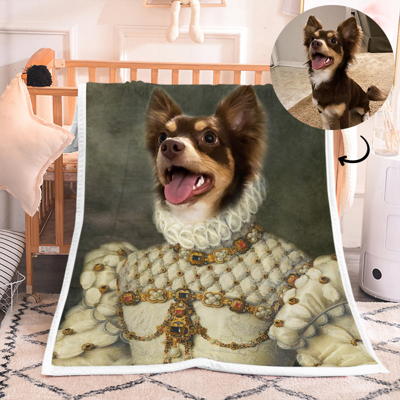 The Princess - Custom Pet Renaissance Dog Blanket Personalized With Photo