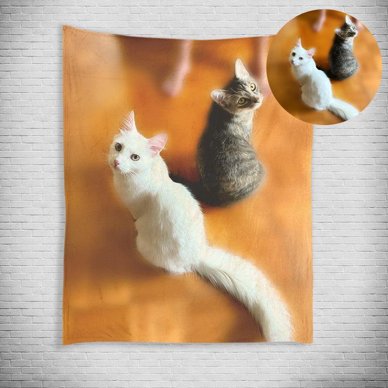 Custom Pet Print Fleece Blanket from Your Pet Photo