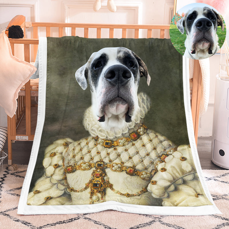 The Princess - Custom Pet Renaissance Dog Blanket Personalized With Photo