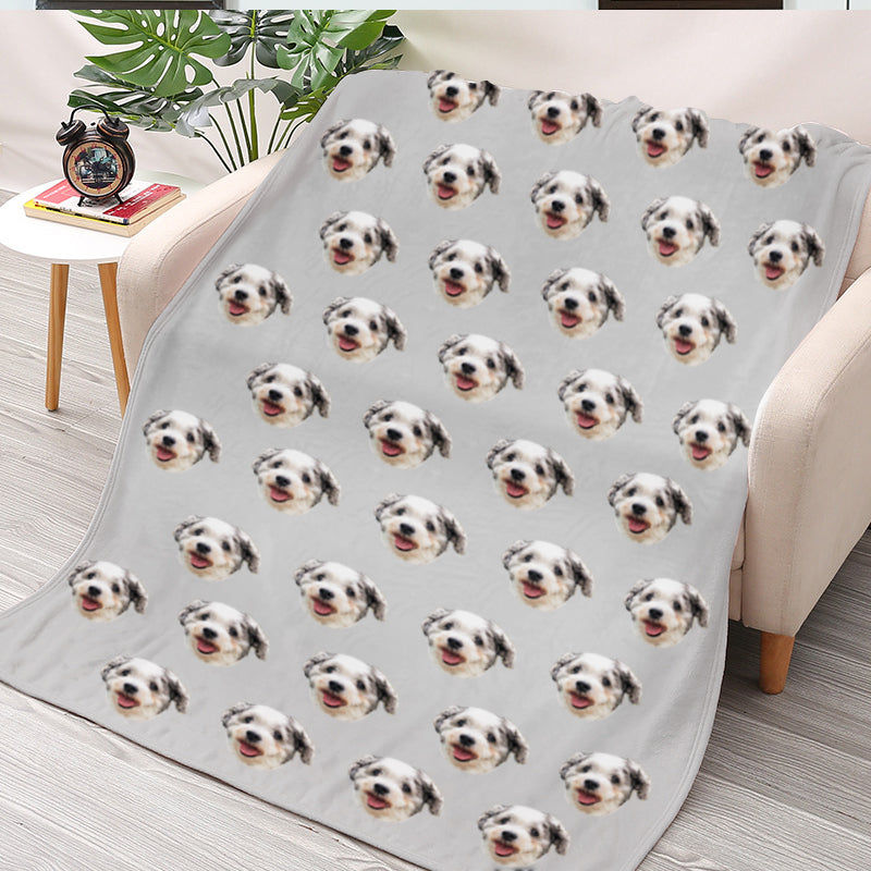 Custom Multi Pet Head Blanket from Original Pet Photo