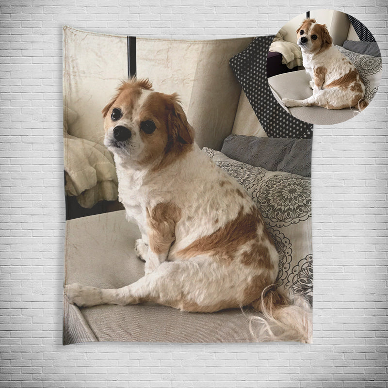 Custom Pet Print Fleece Blanket from Your Pet Photo