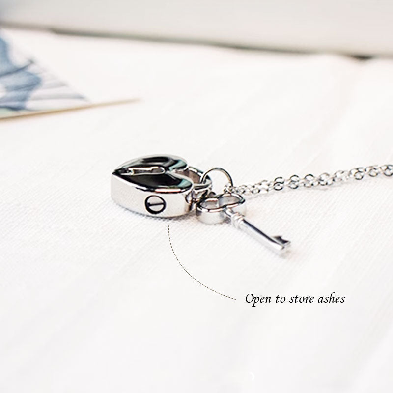 Heart-Lock Pet Memorial Cremation Urn Necklace