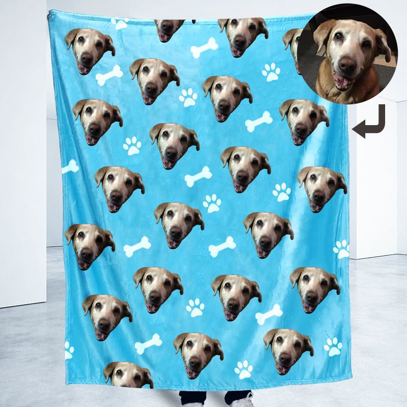 Customized Pet Multi-Head Blanket with Bones