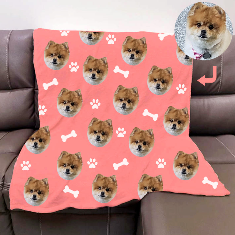 Customized Pet Multi-Head Blanket with Bones