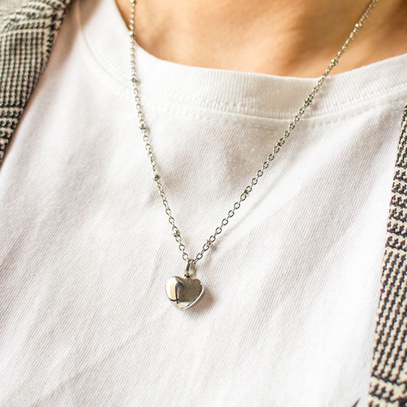 Heart Personalized Pet Paw Print Urn Necklace