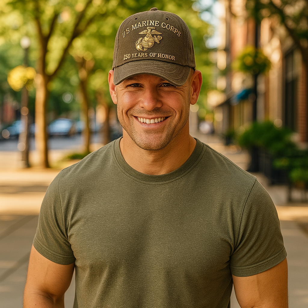 U.S. Marine Corps 250th Anniversary Cap — Olive Combat Edition