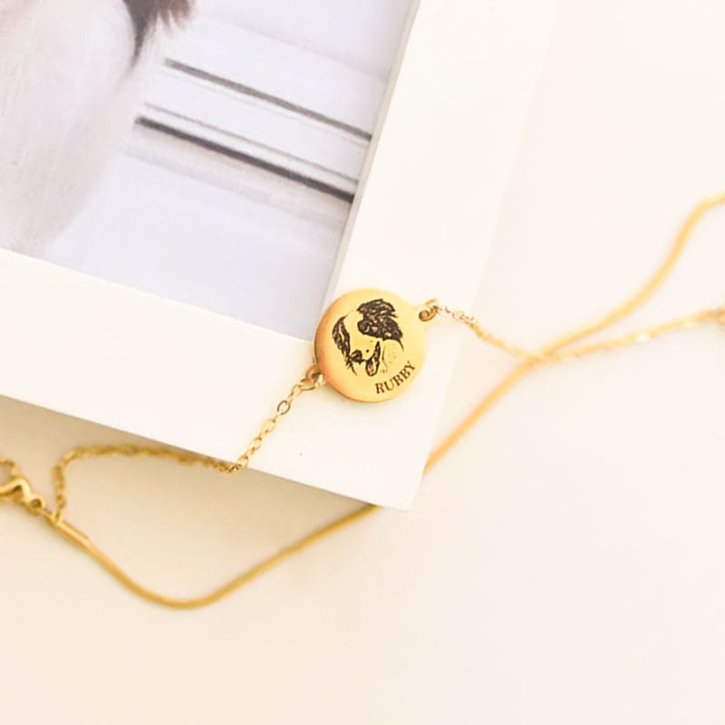 Personalized Engraved Layered-Chain Pet Bracelet