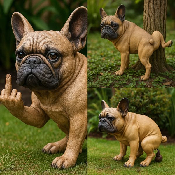 GardenGuard Funny French Bulldog Statues