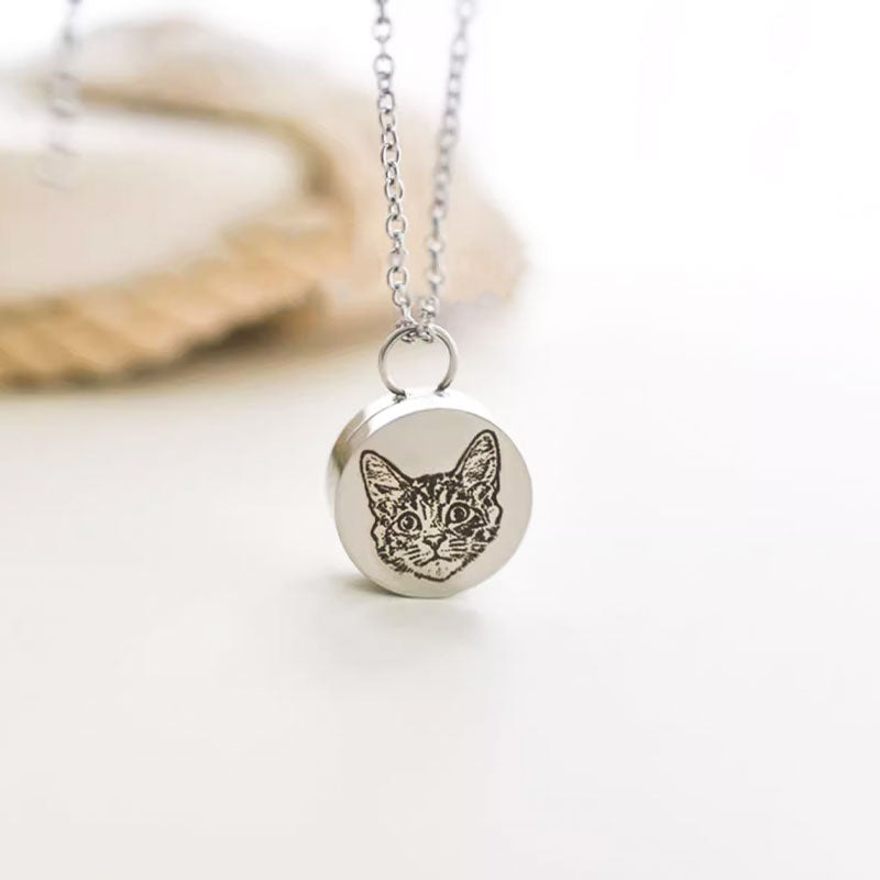 Personalized Engraved Necklace Urn for Pet Ashes