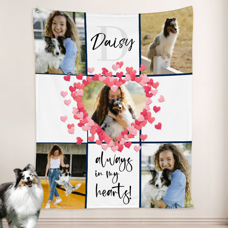Collage Blanket Pet Personalized Family Photo Blankets with Name