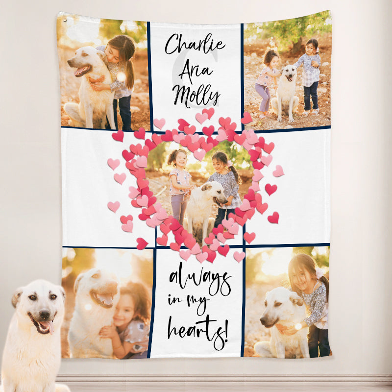 Collage Blanket Pet Personalized Family Photo Blankets with Name
