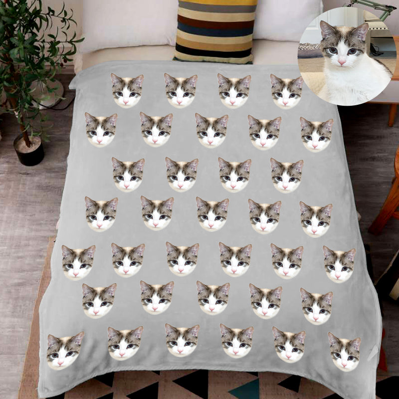 Custom Multi Pet Head Blanket from Original Pet Photo