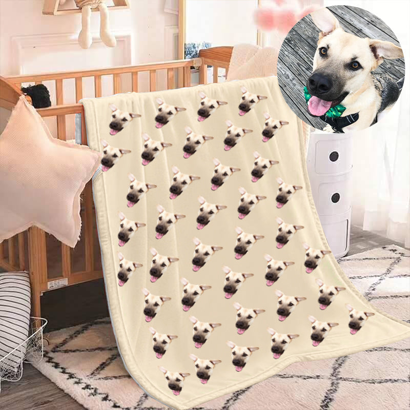 Custom Multi Pet Head Blanket from Original Pet Photo