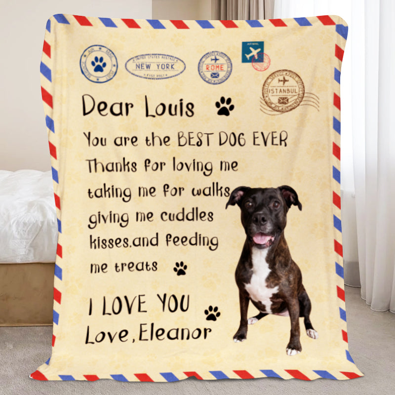 Personalized Handwritten Letter Blanket With Pet Photo for Pet Lovers