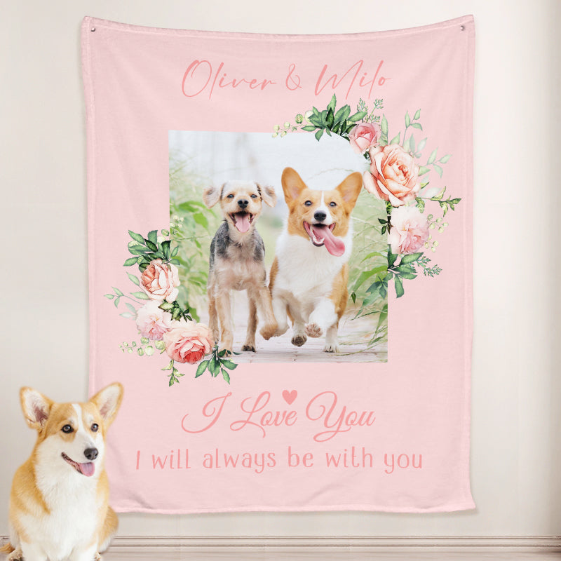 Custom Pet Memorial Blankets with Pictures, Personalized Dog Blankets for Sofa