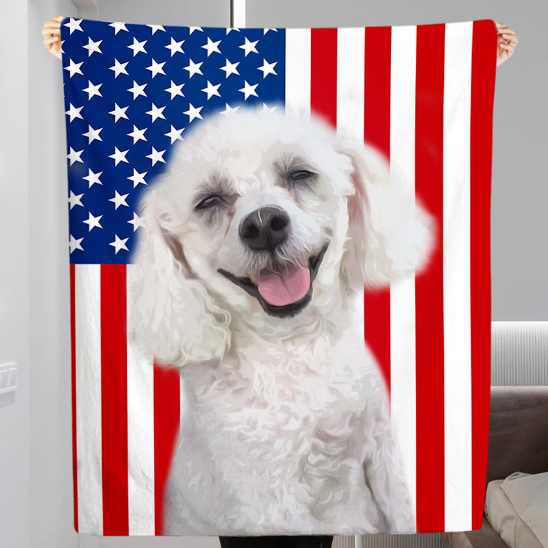 Custom Dog Blanket with Picture, Personalized Oil painting Blanket