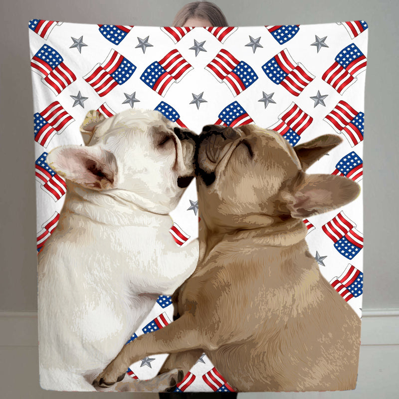 Custom Dog Blanket with Picture, Personalized Oil painting Blanket