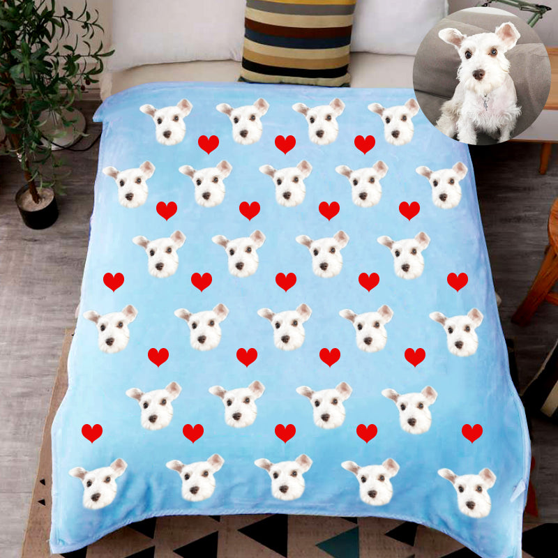 Custom Print Dog/Cat on Blanket with Red Heart