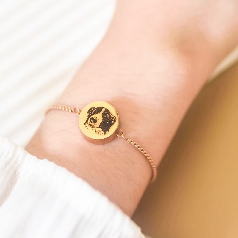 Personalized Engraved Urn Bracelet with Pet Face