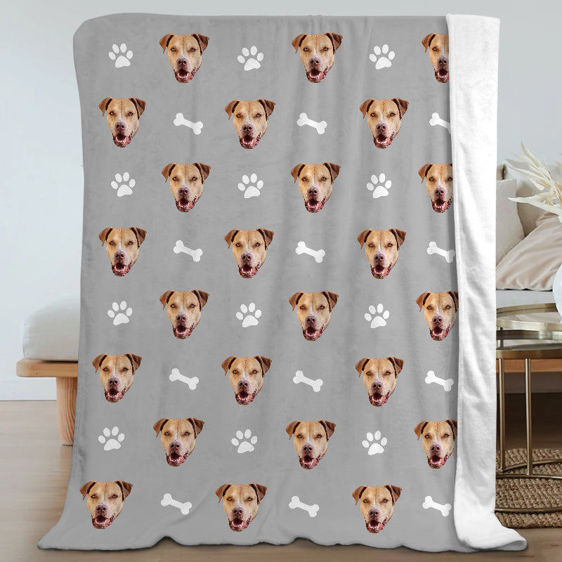 Customized Pet Multi-Head Blanket with Bones