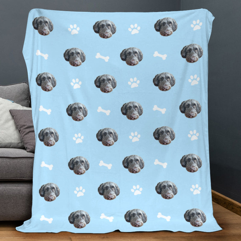 Customized Pet Multi-Head Blanket with Bones