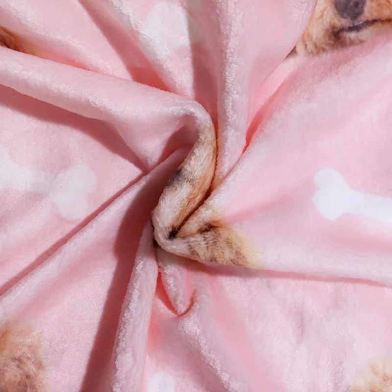 Customized Pet Multi-Head Blanket with Bones