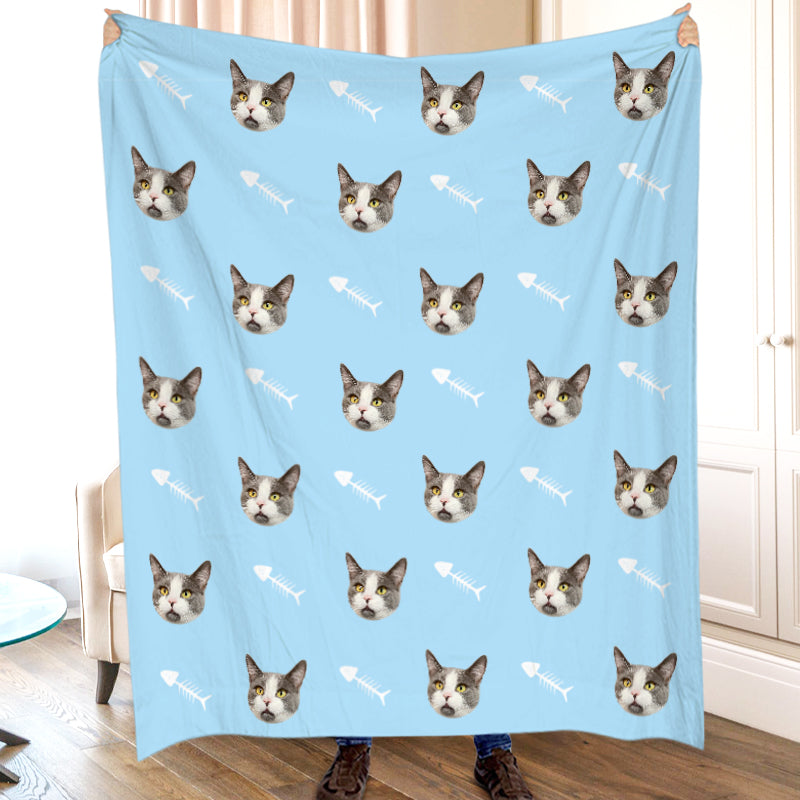 Customized Pet Multi-Head Blanket with Bones