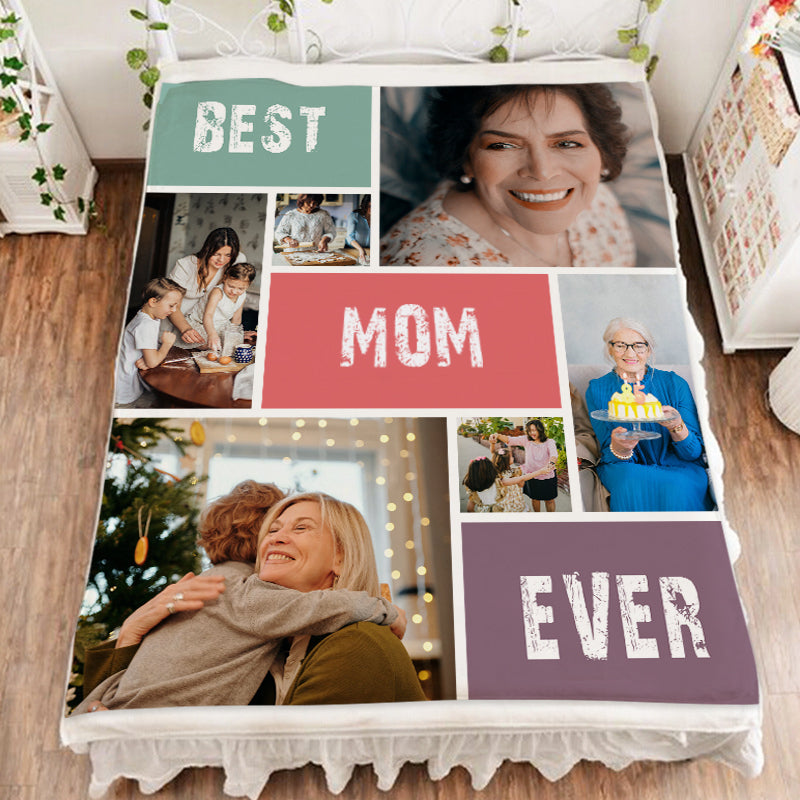 Best Mom Ever Custom Photo Blanket for Pet Mom